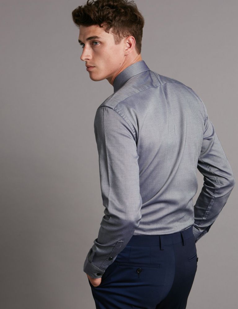 2in Longer Pure Cotton Tailored Fit Shirt 3 of 4