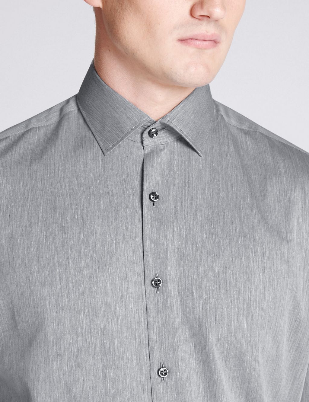 2in Longer Pure Cotton Tailored Fit Shirt 4 of 6