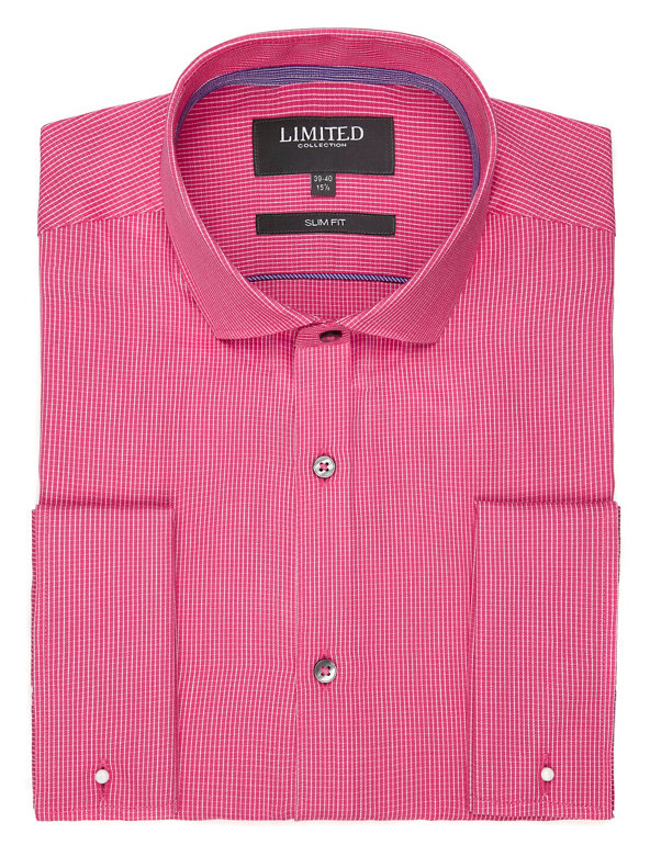 2in Longer Slim Fit Checked Shirt Image 1 of 1