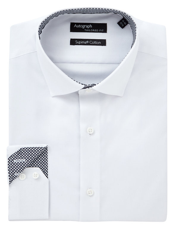2in Longer Supima® Cotton Tailored Fit Oxford Shirt Image 1 of 1