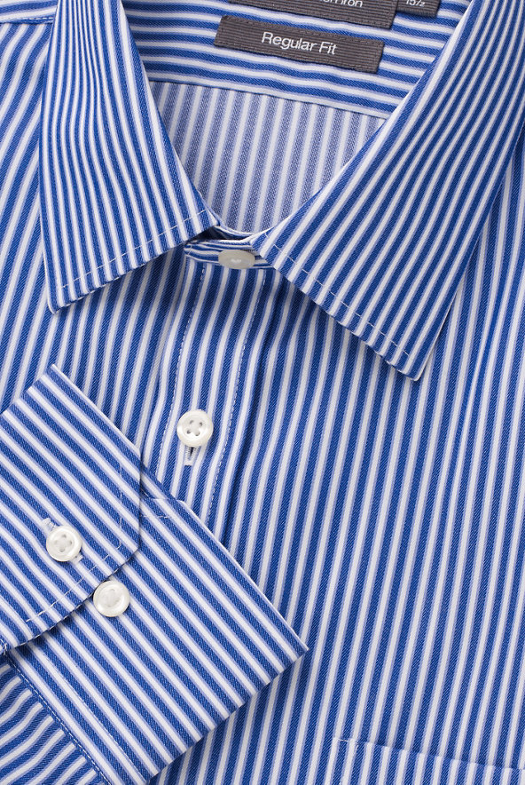 2in Longer Ultimate Non-Iron Pure Cotton Bold Striped Shirt Image 1 of 1
