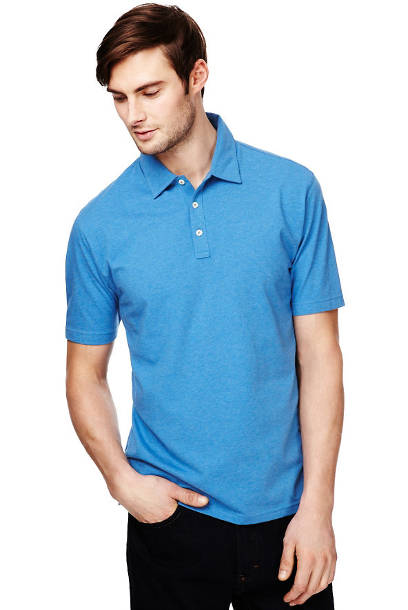 2in Marl Polo Shirt with Stay New™ Image 1 of 1
