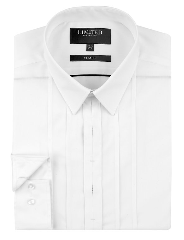 2in Shorter Luxury Slim Fit Pleated Dinner Shirt Image 1 of 1