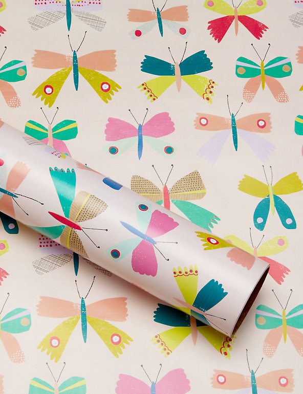 2m Butterfly Wrapping Paper Image 1 of 2