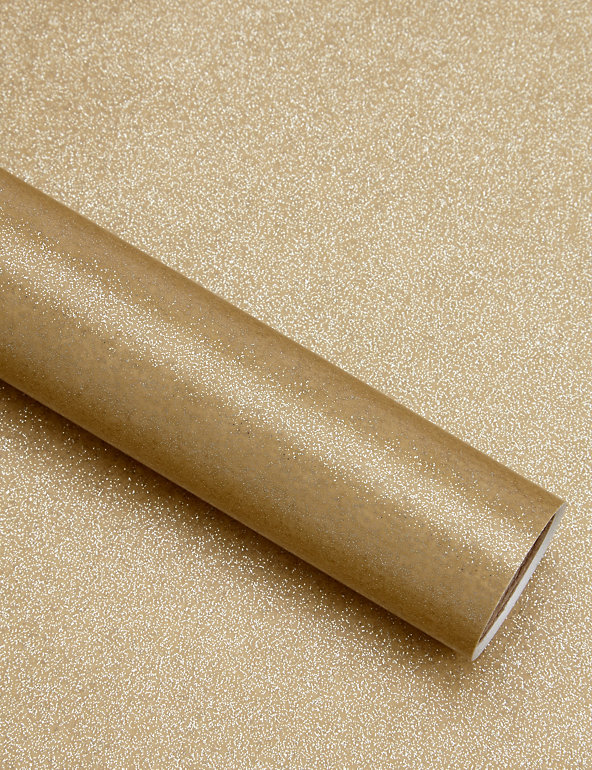 2m Gold Glitter Wrapping Paper Image 1 of 1