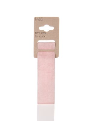 2m Pastel Pink Fabric Ribbon Image 1 of 1