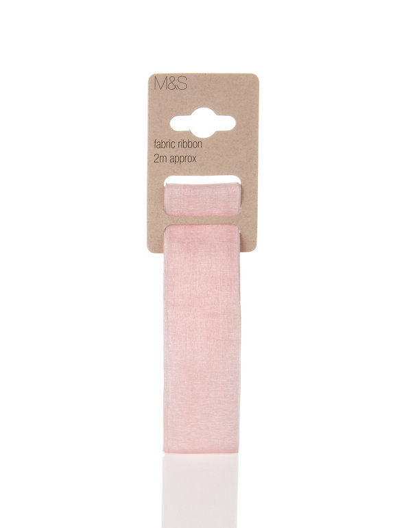 2m Pastel Pink Fabric Ribbon Image 1 of 1