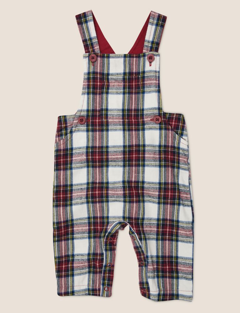 2pc Checked Woven Dungaree Outfit (0-3 Yrs) 3 of 6