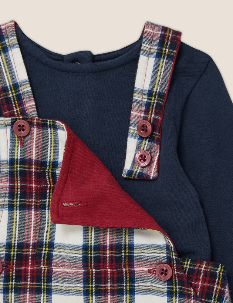 2pc Checked Woven Dungaree Outfit (0-3 Yrs) 5 of 6