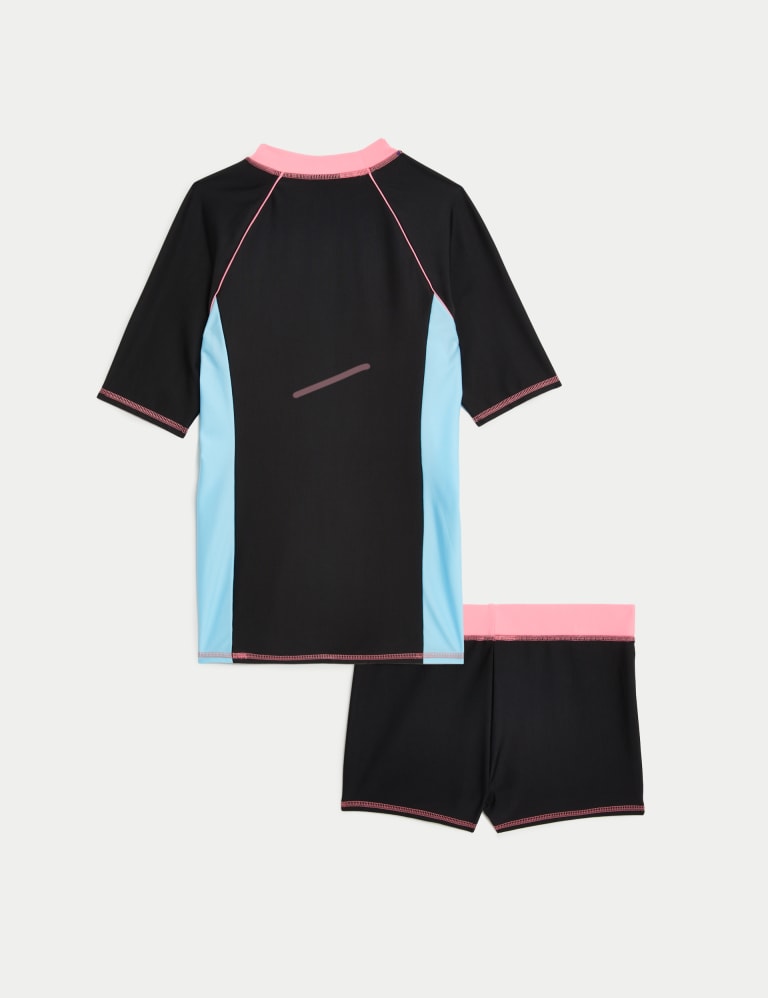 2pc Colour Block Rash Vest Set 6 16 Yrs