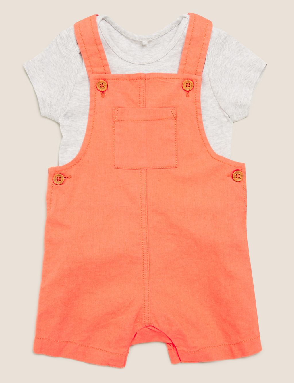 2pc Cotton Dungarees Outfit (0-3 Yrs) 3 of 6