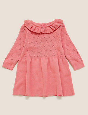 2pc Cotton Knitted Dress Outfit (0-3 Yrs) | M&S