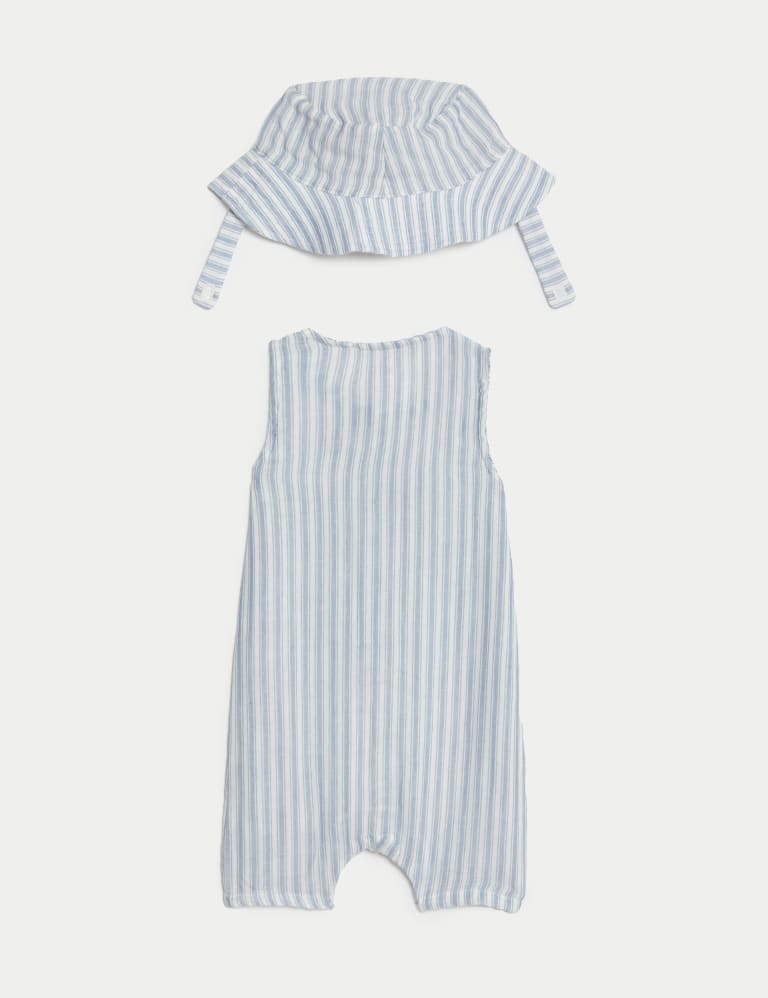 Blue and hotsell white striped romper