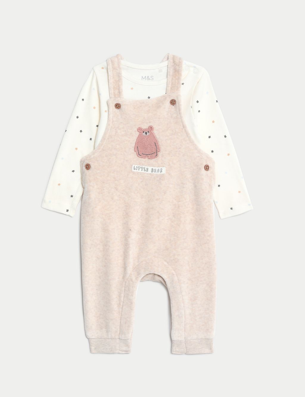 2pc Cotton Rich Bear Outfit (0-12 Mths) 1 of 8