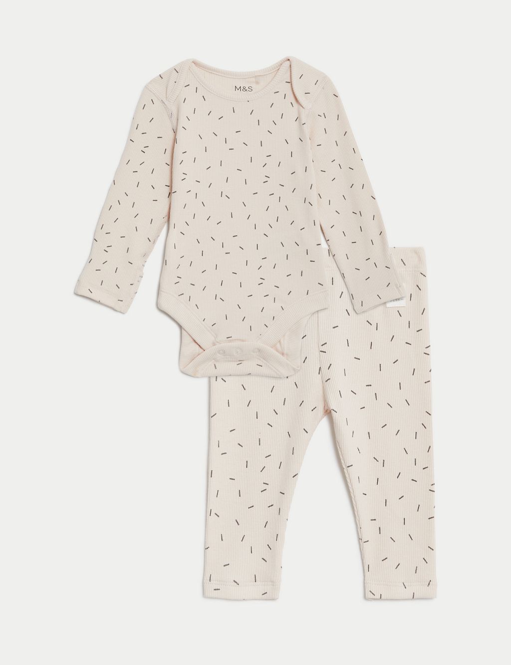 2pc Cotton Rich Dash Print Outfit (7lbs-1 Yrs) | M&S Collection | M&S