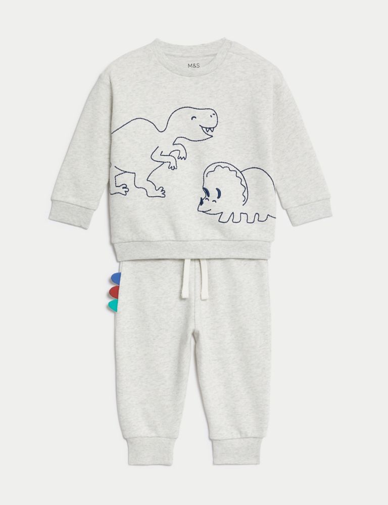 2pc Cotton Rich Dinosaur Outfit (0-3 Yrs) 2 of 8