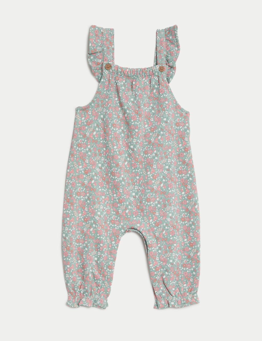 2pc Cotton Rich Ditsy Floral Dungaree Outfit (0-3 Yrs) 2 of 6