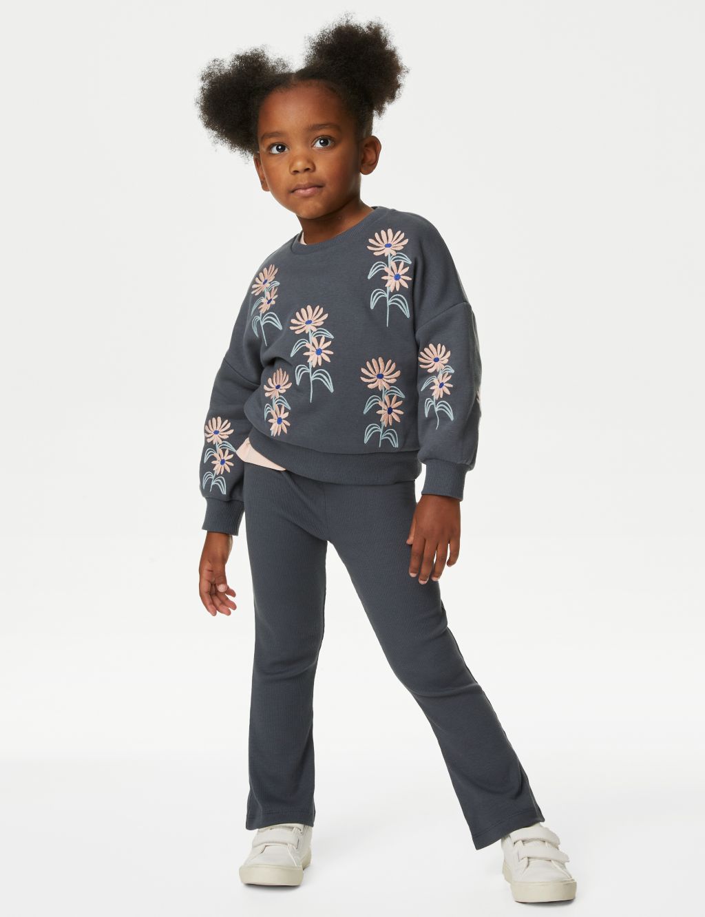 Buy 2pc Cotton Rich Floral Top & Bottom Outfit (2-8 Yrs) | M&S ...