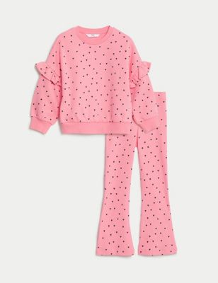 2pc Cotton Rich Heart Top & Bottom Outfit (2-8 Yrs) Image 2 of 5