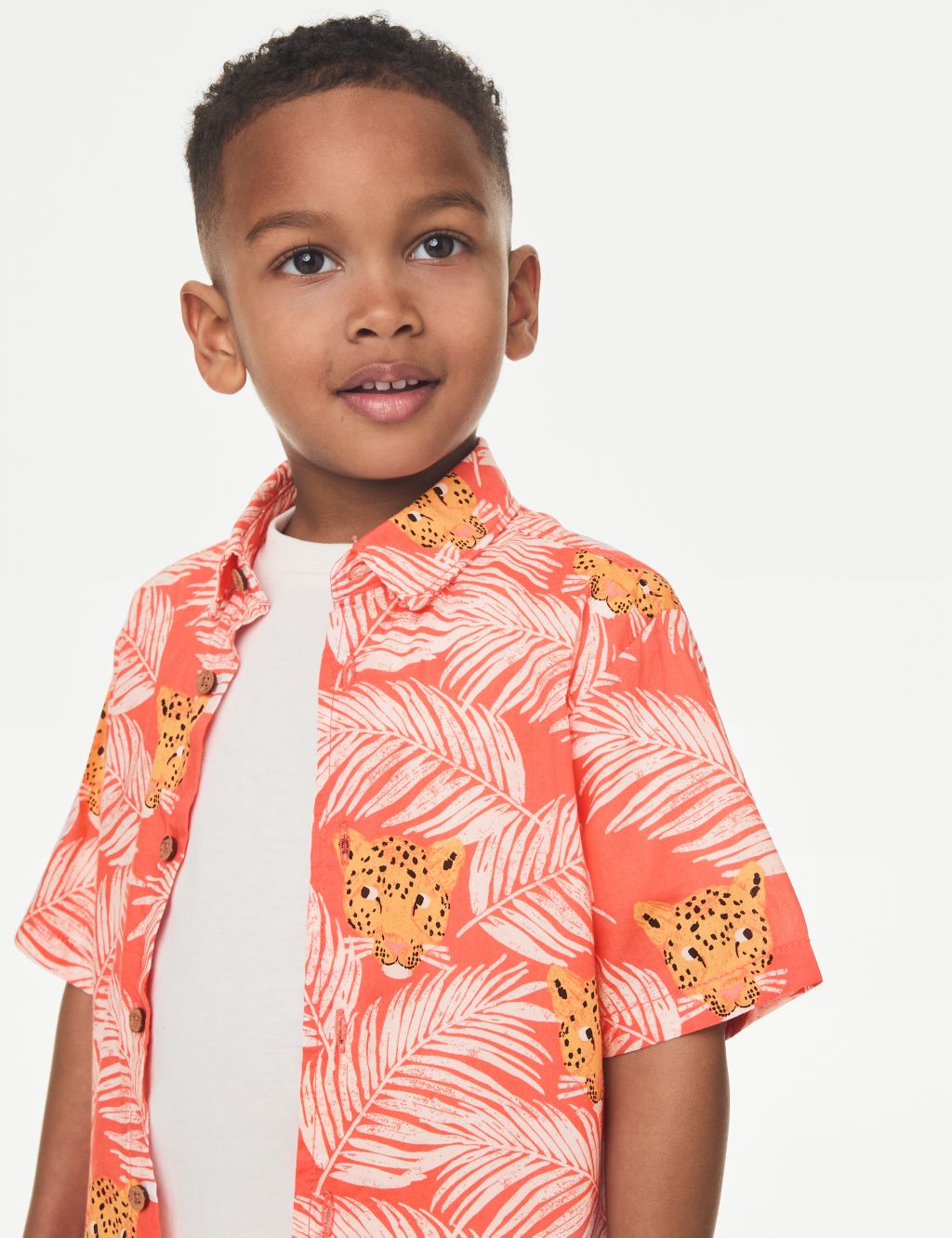 2pc Cotton Rich Leopard Shirt and T-Shirt (2–8 Yrs) 2 of 7