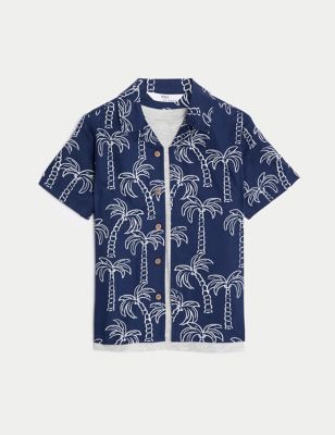 2pc Cotton Rich Palm Print Shirt & T-Shirt (2-8 Yrs) Image 2 of 6