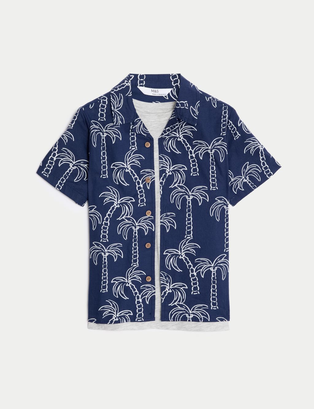 2pc Cotton Rich Palm Print Shirt & T-Shirt (2-8 Yrs) 1 of 6