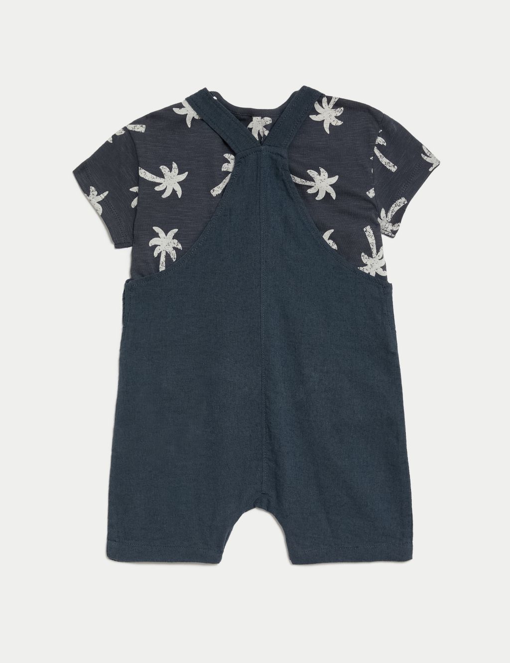 2pc Cotton Rich Palm Tree Bibshort Outfit (0-3 Yrs) 2 of 8