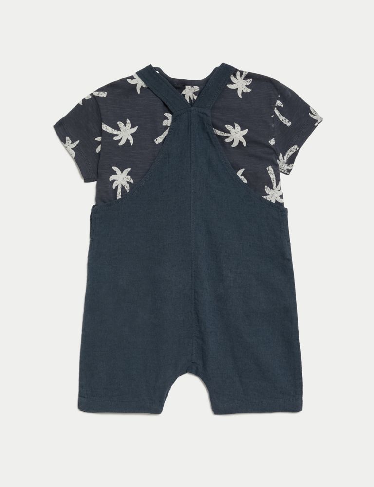 2pc Cotton Rich Palm Tree Bibshort Outfit (0-3 Yrs) 3 of 8
