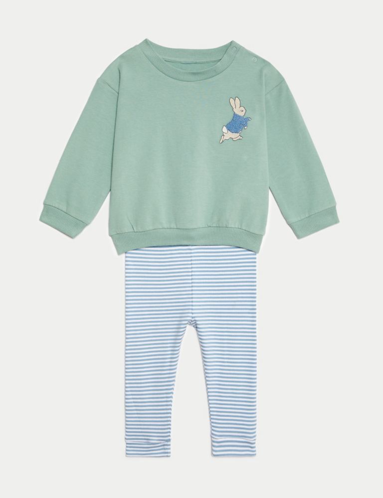 2pc Cotton Rich Peter Rabbit™ Outfit (0-3 Yrs) 2 of 8