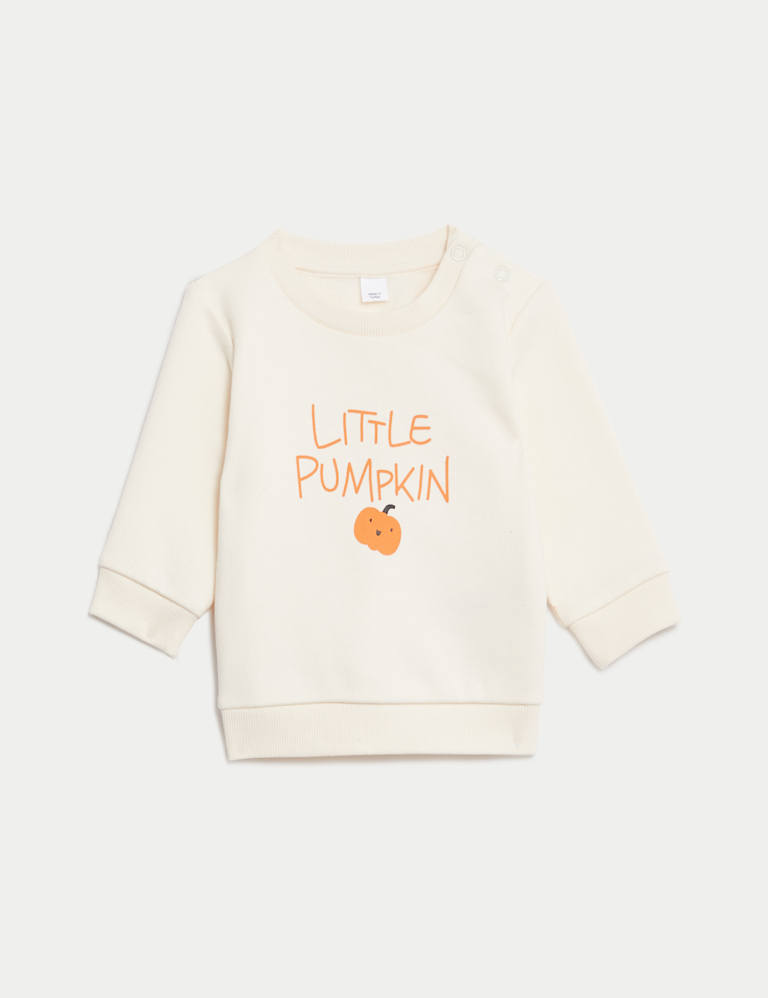 2pc Cotton Rich Pumpkin Print Outfit (0-3 Yrs) | Mu0026S Collection | Mu0026S