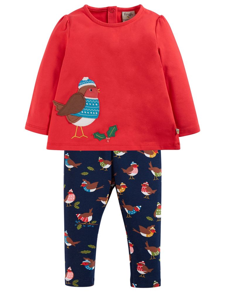 2pc Cotton Rich Robin Outfit (0-4 Yrs) 1 of 4