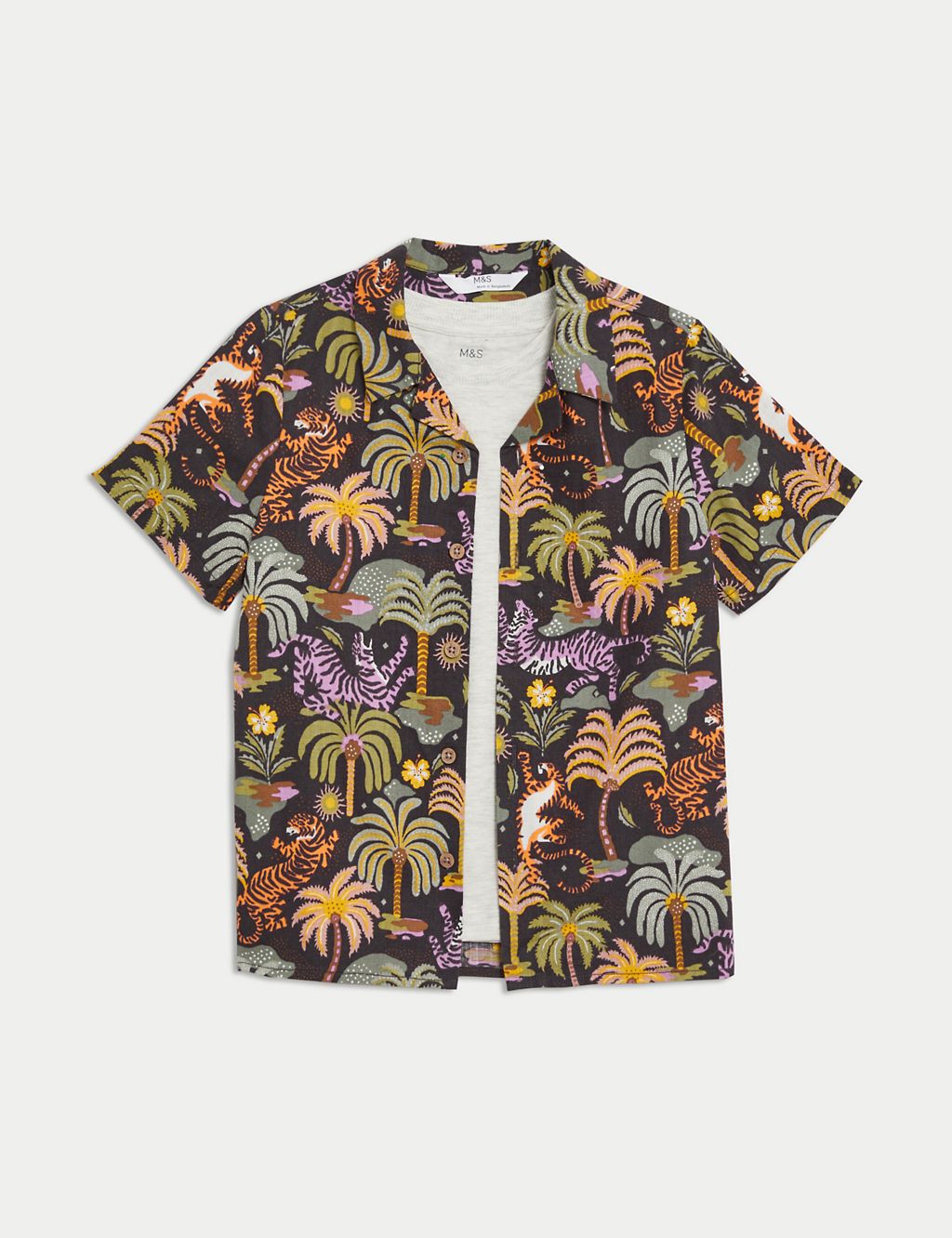 2pc Cotton Rich Safari Shirt & T-Shirt Set (2-8 Yrs) 1 of 4