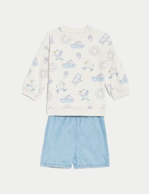 2pc Cotton Rich Seagull Outfit (0-3 Yrs) Image 2 of 7