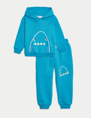 2pc Cotton Rich Shark Top & Bottom Outfit (2-8 Yrs) Image 2 of 5