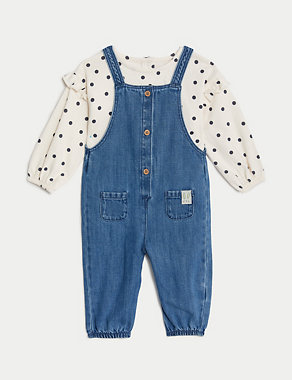 2pc Cotton Rich Spotted Outfit (0-3 Yrs) Image 2 of 9