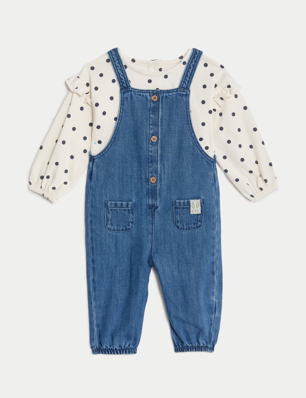 2pc Cotton Rich Spotted Outfit (0-3 Yrs) 1 of 8