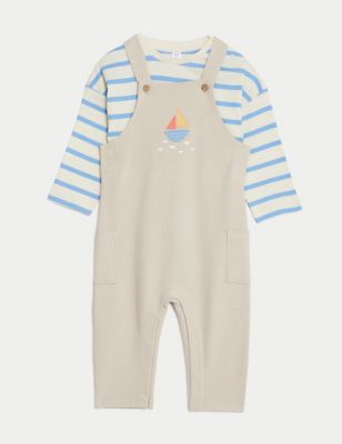2pc Cotton Rich Striped Boat Outfit (0-3 Yrs) Image 2 of 8
