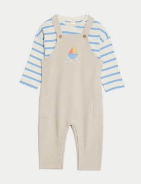 2pc Cotton Rich Striped Boat Outfit (0-3 Yrs) Image 2 of 8