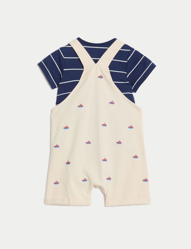 2pc Cotton Rich Striped Boat Outfit (0-3 Yrs) 3 of 8