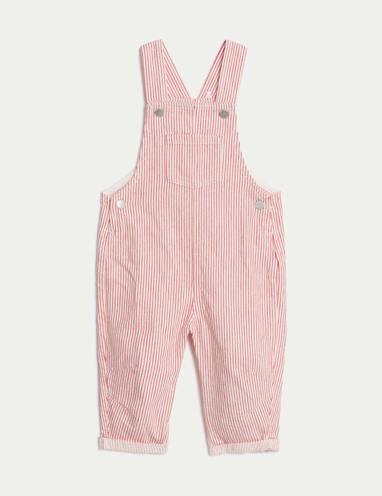 2pc Cotton Rich Striped Dungaree Outfit (0-3 Yrs), M&S Collection