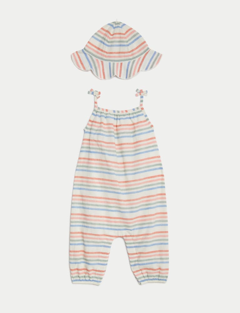2pc Cotton Rich Striped Outfit 0 3 Yrs