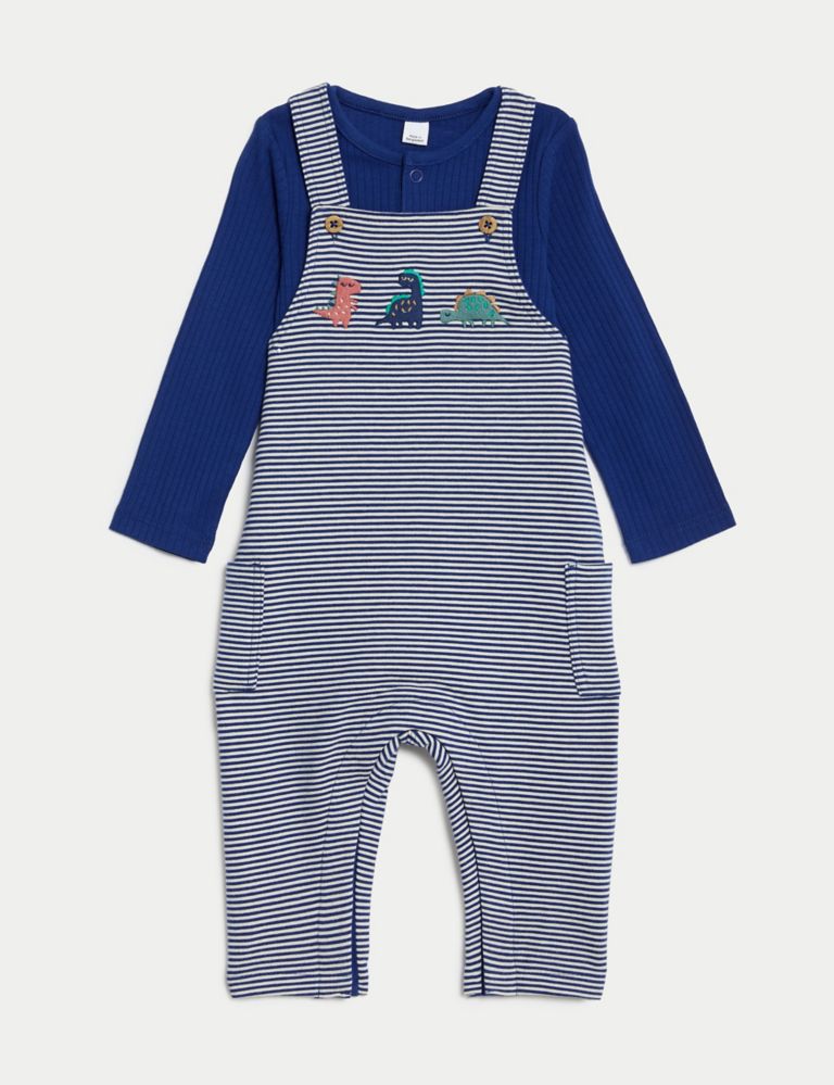 2pc Cotton Rich Striped Outfit (0-3 Yrs) 2 of 8