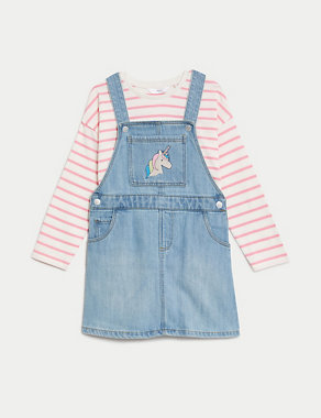 2pc Cotton Rich Striped Unicorn Outfit (2-8 Yrs) Image 2 of 5