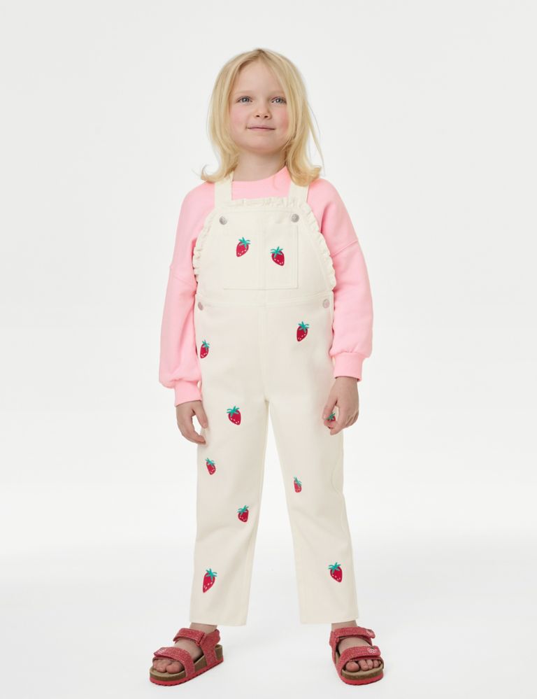 2pc Cotton Rich Sweater & Strawberry Dungarees (2-8 Yrs) 1 of 4