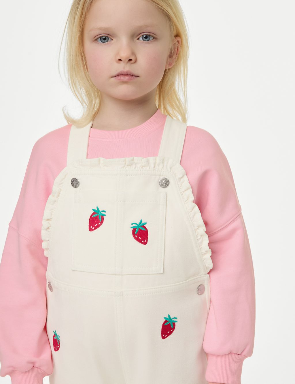 2pc Cotton Rich Sweater & Strawberry Dungarees (2-8 Yrs) 2 of 4