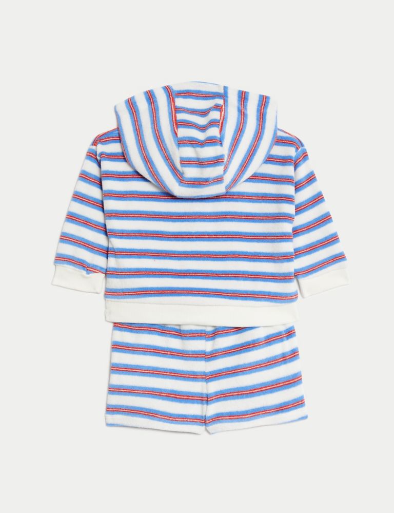 2pc Cotton Rich Towelling Striped Outfit (0-3 Yrs) 2 of 6