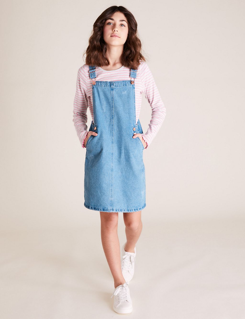 2pc Denim Pinafore Outfit (6-14 Yrs) | M&S