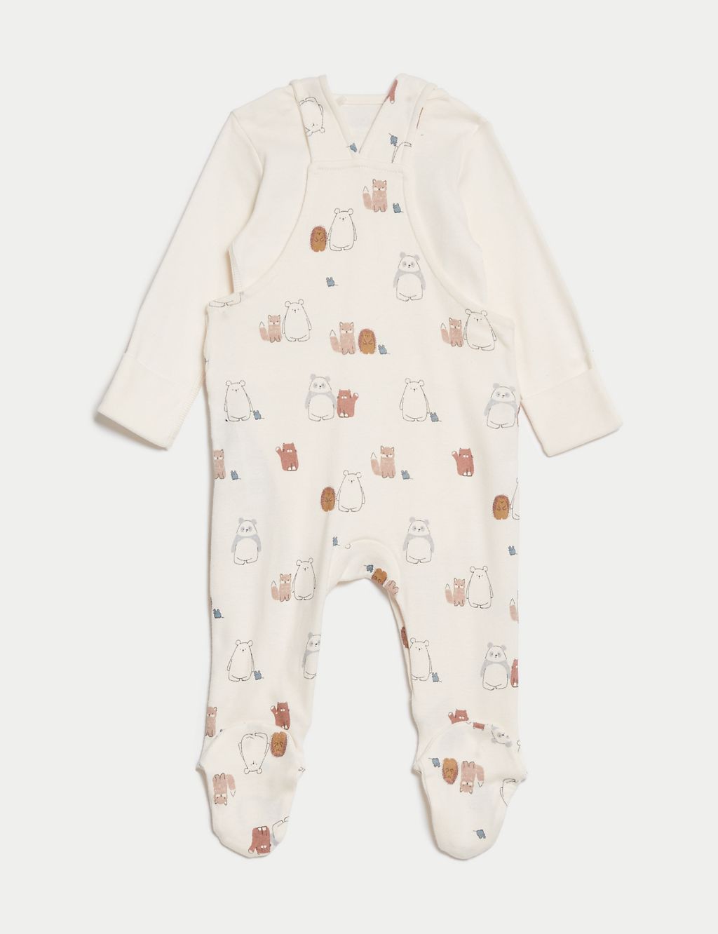 2pc Pure Cotton Animal Dungarees Outfit (7lbs-1 Yrs) 2 of 9