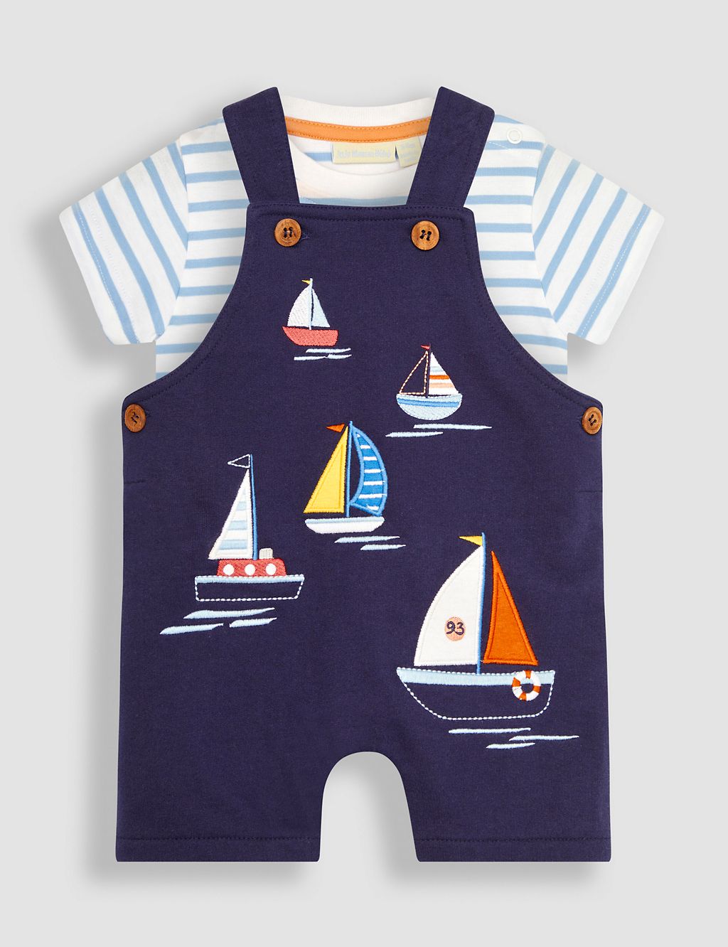 2pc Pure Cotton Boat Outfit (0-24 Mths) 1 of 4