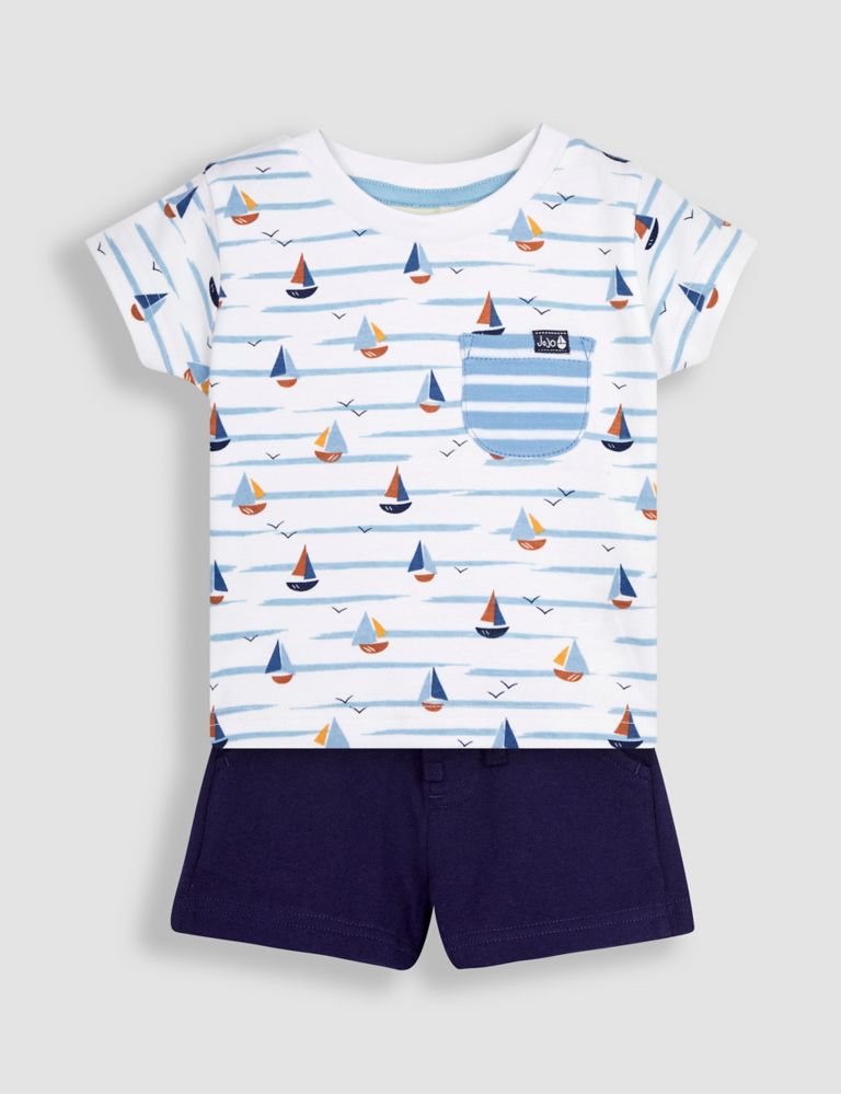 2pc Pure Cotton Boat Outfit (3 Mths-3 Yrs) 1 of 4